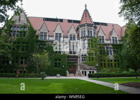 Les universités américaines. Université de Chicago. L'architecture de style gothique anglais Banque D'Images