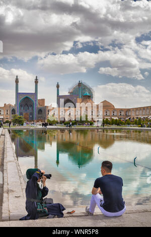 La mosquée du Shah, à Naghsh-e Jahan Square, Ispahan, Isfahan, Iran Province Banque D'Images