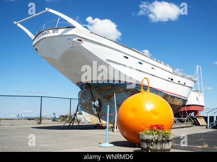 Oswego, New York, USA. Le 6 septembre 2019. Bateau sur l'affichage à l'H. Lee White Maritime Museum dans le centre-ville d'Oswego, sur les rives du lac Ontario Banque D'Images