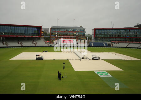 MANCHESTER, Angleterre. 06 SEPTEMBRE 2019 : au cours de la troisième journée du 4e Test Match Cendres Specsavers, au terrain de cricket Old Trafford, Manchester, Angleterre. Banque D'Images