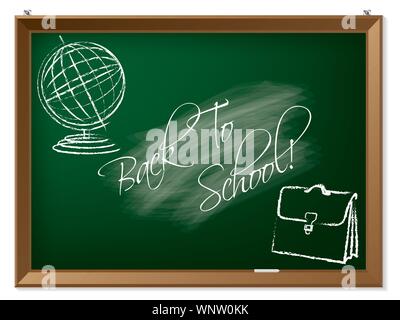 Retour à l'école dessin on chalkboard Illustration de Vecteur