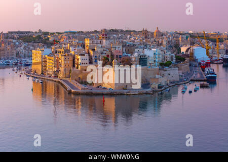 Grand Harbour et de La Valette, Malte Senglea Banque D'Images