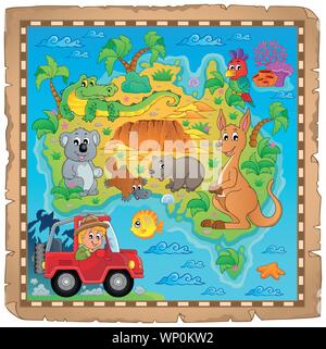 Thème de la carte australienne de droit 4 Illustration de Vecteur