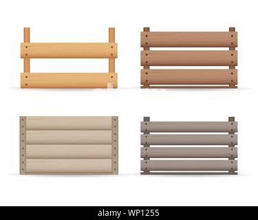 Boîte en bois réaliste pour garder les légumes et les fruits. Isolé sur fond blanc. Fort d'entreposage et de transport des aliments. Vector illustration. Illustration de Vecteur