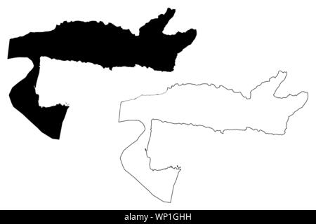 Samana (République dominicaine, Haïti, les provinces de la République dominicaine) map vector illustration, scribble sketch carte de Samaná Illustration de Vecteur