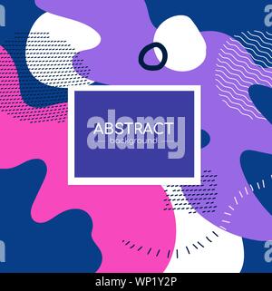 Violet et rose affiche - résumé vecteur moderne funky style en bannière avec place pour votre information. Carte de haute qualité, modèle d'invitation avec tex Illustration de Vecteur