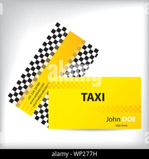 Cartes d'affaires de taxi à carreaux Illustration de Vecteur