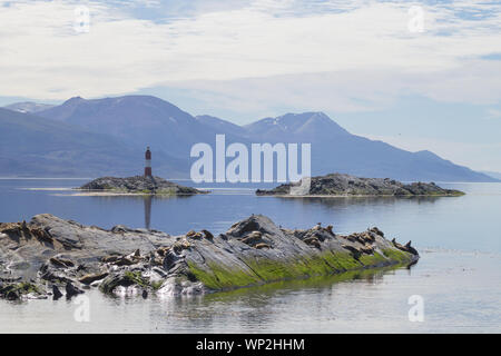 La navigation sur le canal de Beagle, l'Argentine paysage. Tierra del Fuego Banque D'Images