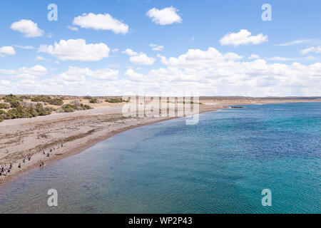 Plage de Punta Tombo vue jour, Patagonie argentine, paysage Banque D'Images