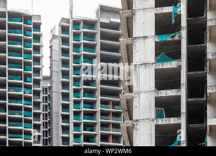 Partiellement terminé massive du développement résidentiel et du site de construction à Ho Chi Minh City, Vietnam, Asie du sud-est Banque D'Images