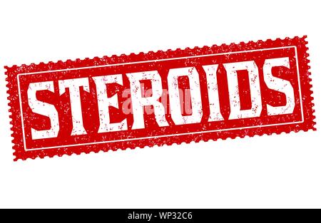 Signe stéroïdes ou apposer sur fond blanc, vector illustration Illustration de Vecteur