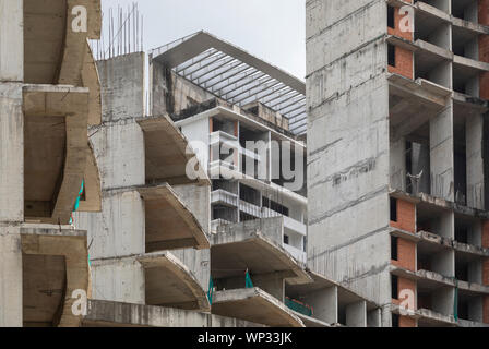 Partiellement terminé massive du développement résidentiel et du site de construction à Ho Chi Minh City, Vietnam, Asie du sud-est Banque D'Images