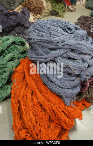 Piles de laines dans l'industrie textile Banque D'Images