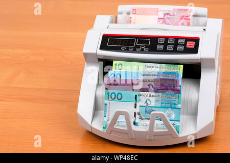 Nouvelle série de nouveau Metical mozambicain dans une machine de comptage Banque D'Images