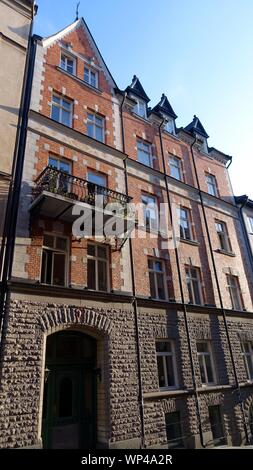 Balade dans le centre historique de Stockholm. Vous pouvez voir le site de construction de grues et d'un ballon à air chaud.Stockholm, Suède, Europe, Août 31, 2019 Banque D'Images