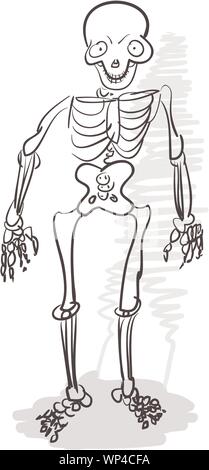 Rough dessin stylisé - squelette humain Illustration de Vecteur
