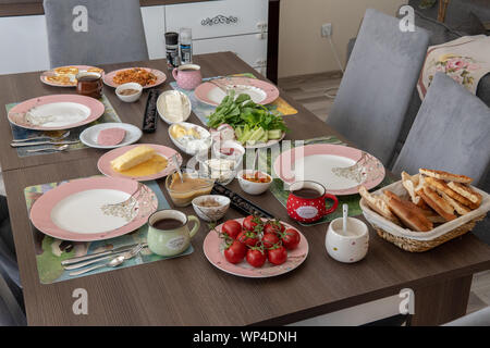 Le petit-déjeuner de nos hôtes à Van, l'Est de la Turquie Banque D'Images