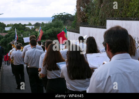 Procession catholique de Saint Vincent Ferreira - Ponta Delgada, Açores Banque D'Images