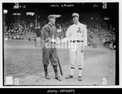 Johnny Evers, Boston NL & Eddie Plank, Philadelphie AL (baseball) Banque D'Images