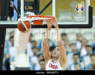 Shanghai, Chine. Sep 7, 2019. Kyle Wiltjer dunks du Canada au cours de la P match entre le Canada et la Jordanie à la FIBA 2019 Coupe du Monde à Shanghai, la Chine orientale, le 7 septembre 2019. Credit : Ding Ting/Xinhua/Alamy Live News Banque D'Images