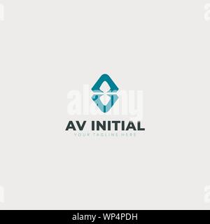 Première réflexion logo logo monogramme AV Illustration de Vecteur