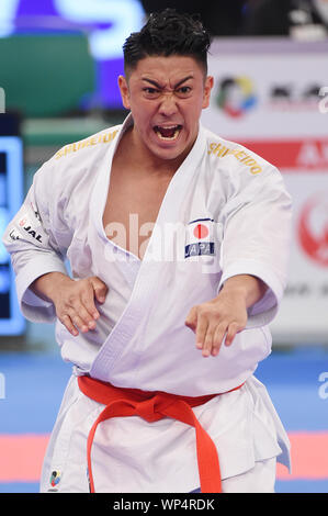 Nippon Budokan, Tokyo, Japon. Sep 7, 2019. Ryo Kiyuna (JPN), le 7 septembre 2019 - Karaté : Karaté1 Premier League TOKYO 2019 Men's chaque kata partie d'élimination au Nippon Budokan, Tokyo, Japon. Credit : Itaru Chiba/AFLO/Alamy Live News Banque D'Images