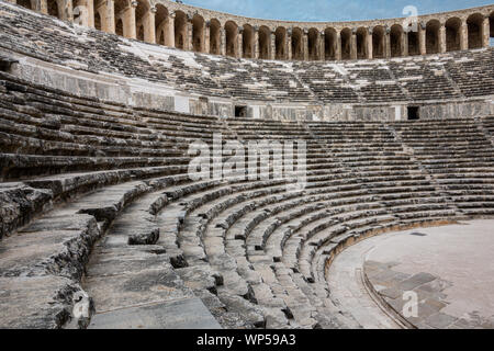 Théâtre romain le mieux préservé en Turquie est situé à Aspendos Banque D'Images