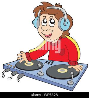 Cartoon DJ boy Illustration de Vecteur