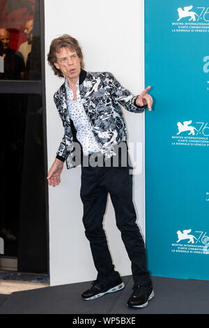 Venise, Italie - 07th Septembre, 2019. Mick Jagger assiste à un photocall pour la première mondiale de "l'Hérésie" orange brûlé pendant le 76e Festival du Film de Venise au Palazzo del Casinò sur Septembre 07, 2019 à Venise, Italie. © Roberto Ricciuti/éveil/Alamy Live News Banque D'Images