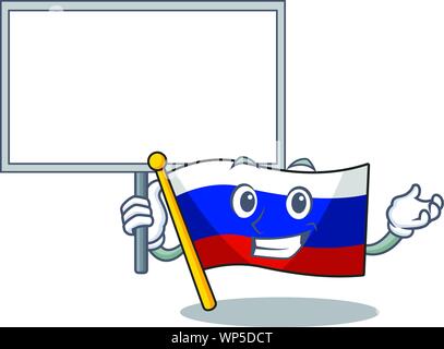 Mettre en forme de drapeau mascotte russe du Conseil sur les personnages Illustration de Vecteur