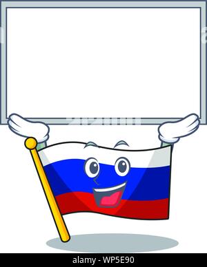 Conseil de mascotte en forme de drapeau russe sur les personnages Illustration de Vecteur