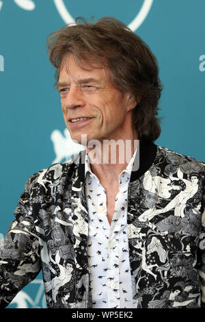 L'Italie, Lido di Venezia, le 7 septembre 2019 : Mick Jagger, leader des Rolling Stones rock band, assiste au photocall de "l'Hérésie" orange brûlé. 76t Banque D'Images