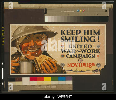 Garder le sourire ! Campagne des War-Work, Novembre 11e à la 18e. Banque D'Images
