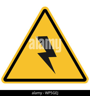 Signe de danger haute tension, la sécurité vector illustration.noir,jaune. Grande icône symbole,pour,signe d'avertissement,bannières,l'étiquette Attention,etc. Banque D'Images
