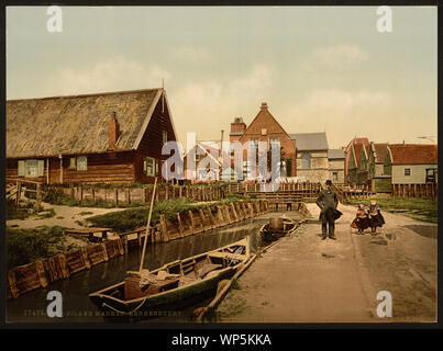 Kerkenbuurt, près de l'église, l'île de Marken, Holland ; Banque D'Images