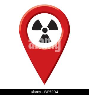 Pointeur de carte la radioactivité Illustration de Vecteur