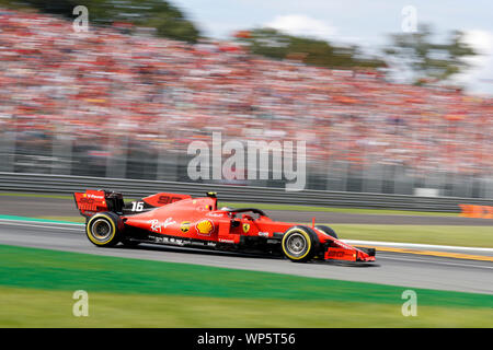 Monza, Italie. Sep 7, 2019. Formula 1 Grand Prix d'Italie - séance de qualifications. Charles Leclerc de la Scuderia Ferrari lors des qualifications pour le Grand Prix F1 d'Italie Crédit : Marco Canoniero/Alamy Live News Banque D'Images