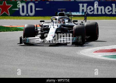 Monza, Italie. Sep 7, 2019. Formula 1 Grand Prix d'Italie - séance de qualifications. Lewis Hamilton de Mercedes AMG Petronas Motorsport lors des qualifications pour le Grand Prix F1 d'Italie Crédit : Marco Canoniero/Alamy Live News Banque D'Images