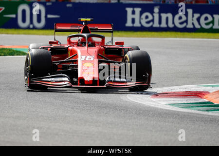 Monza, Italie. Sep 7, 2019. Formula 1 Grand Prix d'Italie - séance de qualifications. Charles Leclerc de la Scuderia Ferrari lors des qualifications pour le Grand Prix F1 d'Italie Crédit : Marco Canoniero/Alamy Live News Banque D'Images