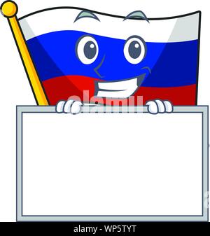 Souriant avec mascotte en forme de drapeau russe du Conseil sur les personnages Illustration de Vecteur