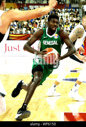 Shanghai, Chine. Sep 7, 2019. Babacar Touré du Sénégal brise pendant le groupe P match entre l'Allemagne et le Sénégal à la FIBA 2019 Coupe du Monde à Shanghai, la Chine orientale, le 7 septembre 2019. Crédit : Chen Fei/Xinhua/Alamy Live News Banque D'Images