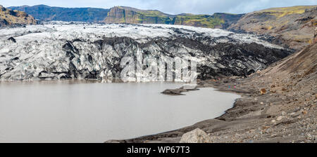 Glacier Solheimajökull, Islande Banque D'Images