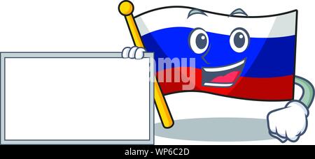 Conseil avec mascotte en forme de drapeau russe sur les personnages Illustration de Vecteur