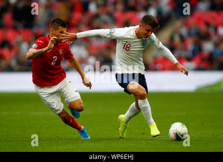 Londres, Royaume-Uni. 07Th Nov, 2019. Londres, Angleterre. 07 SEPTEMBRE : Mason mont de l'Angleterre pendant l'UEFA Euro 2020 entre l'Angleterre et la Bulgarie qualificatif au stade de Wembley à Londres, Angleterre le 07 septembre, 2019 : Crédit photo Action Sport/Alamy Live News Banque D'Images