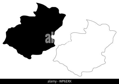 La province de Santiago (République dominicaine, Haïti, les provinces de la République dominicaine) map vector illustration, scribble sketch carte Santiago Illustration de Vecteur
