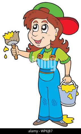 Jolie maison peintre Illustration de Vecteur