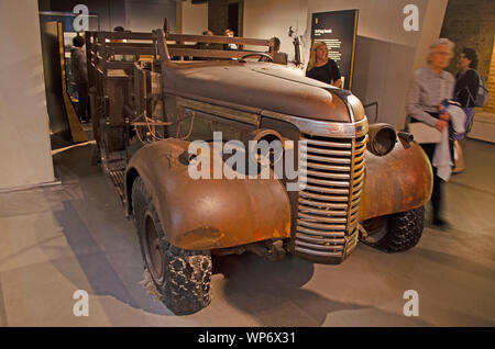 Camion Chevrolet WB 30 100 lb 4x2 Long Range Desert Group LRDG) chariot à l'imperial War Museum, Londres. Banque D'Images