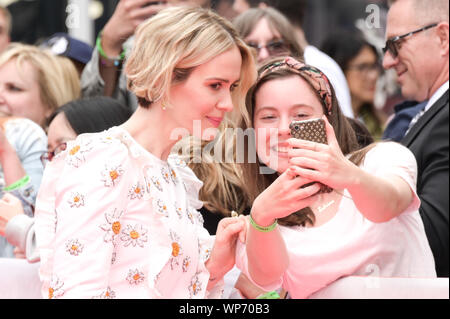 Toronto, Ontario, Canada. Sep 7, 2019. SARAH PAULSON assiste à l' abominable "au cours de la premiere 2019 Toronto International Film Festival, au Roy Thomson Hall le 07 septembre 2019 à Toronto, Canada Crédit : Igor/Vidyashev ZUMA Wire/Alamy Live News Banque D'Images