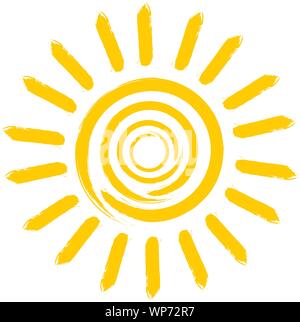 Un soleil jaune orange vif ou symbole icône vector illustration Illustration de Vecteur