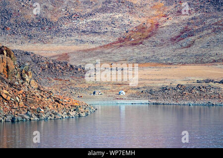 La Côte d'Ulukhaktok situé sur le côté ouest de l'île Victoria sur le golfe d'Amundsen, dans les Territoires du Nord-Ouest, Canada. Banque D'Images